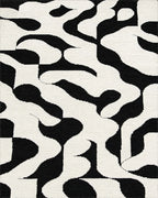 Monochrome Abstract Amorphous Shape Rug - Cutout View