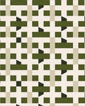 Monochrome Geometric Interlocking Squares Rug - Cutout View