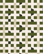 Monochrome Geometric Interlocking Squares Rug - Cutout View