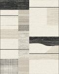 Monochrome Geometric Patchwork Texture Rug - Cutout View