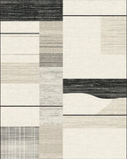 Monochrome Geometric Patchwork Texture Rug - Cutout View