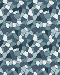 Mottled Blue Stone Mosaic Rug - Cutout View