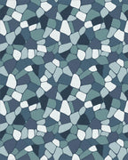 Mottled Blue Stone Mosaic Rug - Cutout View