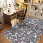 Muted Geometric Abstract Mosaic Rug Office View