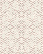 Muted Rose Diamond Geometric Harmony Rug - Cutout View
