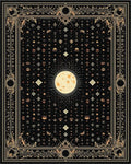 Mystical Black Gold Ornate Moon Rug - Cutout View