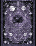 Mystical Purple Celestial Moon Constellation Rug - Cutout View
