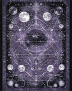 Mystical Purple Celestial Moon Constellation Rug - Cutout View