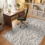 Natural Leaf Line Art Pattern Rug Office View