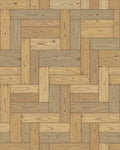 Natural Wood Grain Parquet Rug - Cutout View