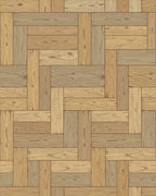 Natural Wood Grain Parquet Rug - Cutout View