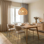 Natural Wood Grain Parquet Rug Dining Room View