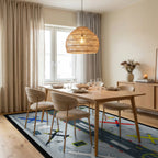 Nautical Aviation Collage Rug - Dining Room View