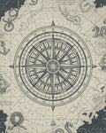 Nautical Compass Map Dragons Rug - Cutout View