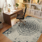 Nautical Compass Map Dragons Rug Office View