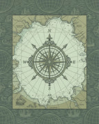 Nautical Old World Compass Chart Rug - Cutout View