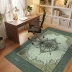 Nautical Old World Compass Chart Rug Office View