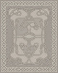 Nautical Rope Knot Tan Border Rug - Cutout View