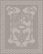 Nautical Rope Knot Tan Border Rug - Cutout View