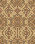 Navajo Compass Medallion Earth Tone Rug - Cutout View