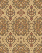 Navajo Compass Medallion Earth Tone Rug - Cutout View