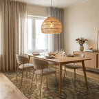 Navajo Compass Medallion Earth Tone Rug Dining Room View