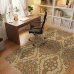Navajo Compass Medallion Earth Tone Rug Office View