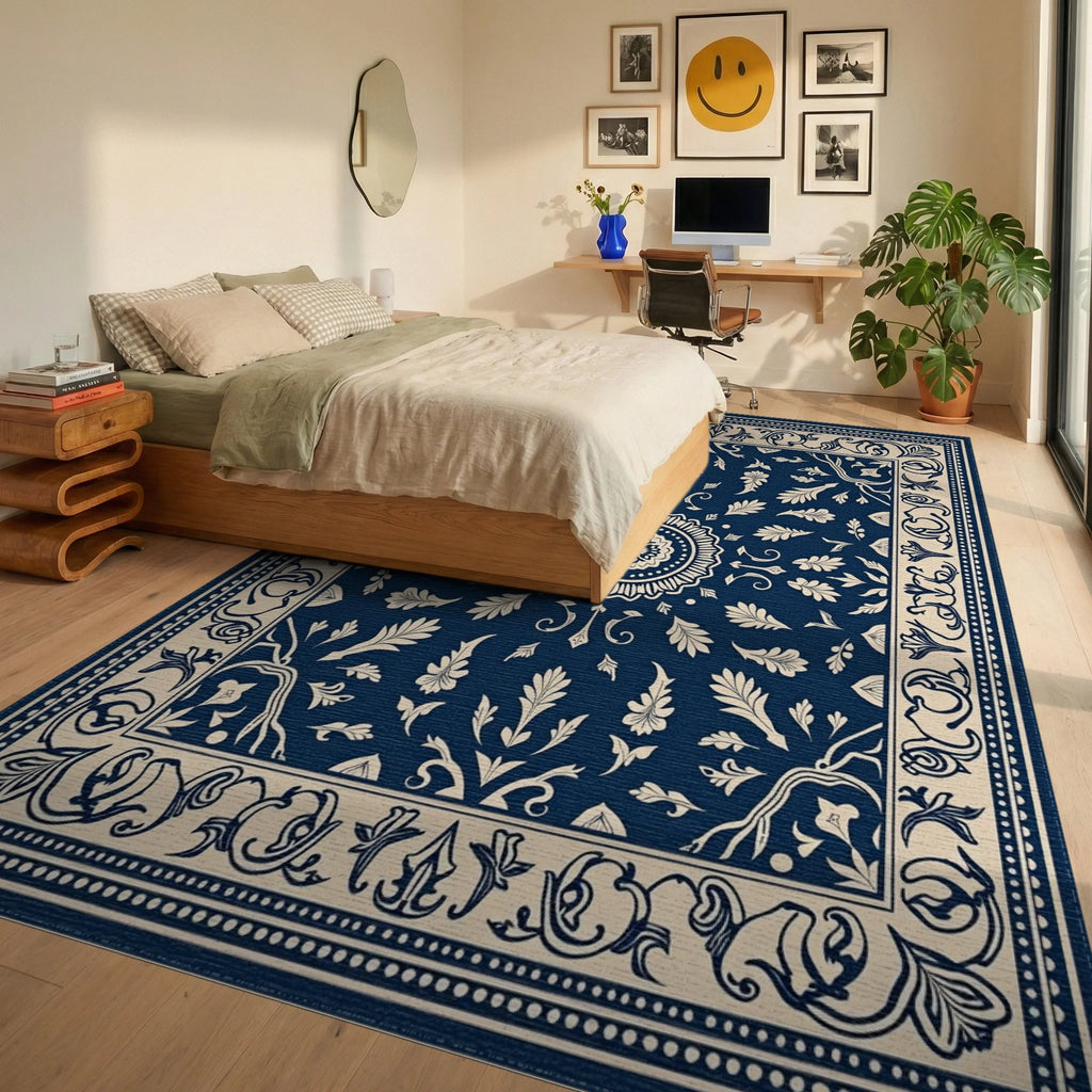 Navajo Inspired Floral Mandala Rug Bedroom View