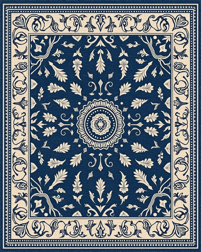 Navajo Inspired Floral Mandala Rug - Cutout View