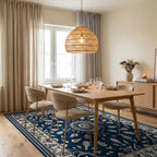 Navajo Inspired Floral Mandala Rug Dining Room View