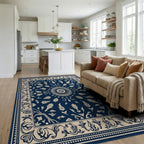 Navajo Inspired Floral Mandala Rug Living Room View