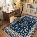 Navajo Inspired Floral Mandala Rug Office View