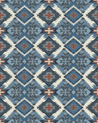 Navajo Inspired Geometric Diamond Rug - Cutout View