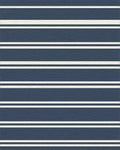 Navy and Cream Striped Rug - Cutout View