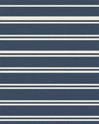 Navy and Cream Striped Rug - Cutout View