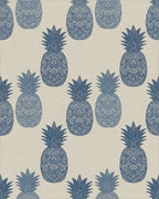 Navy Blue Ornate Pineapple Repeat Rug - Cutout View