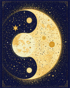 Navy Gold Celestial Yin-Yang Rug - Cutout View