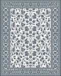 Navy White Floral Vine Rug - Cutout View