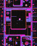 Neon Geometric Space Grid Rug - Cutout View