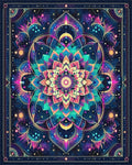 Neon Mandala Cosmic Floral Rug - Cutout View