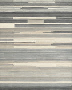 Neutral Abstract Horizontal Stripe Rug - Cutout View