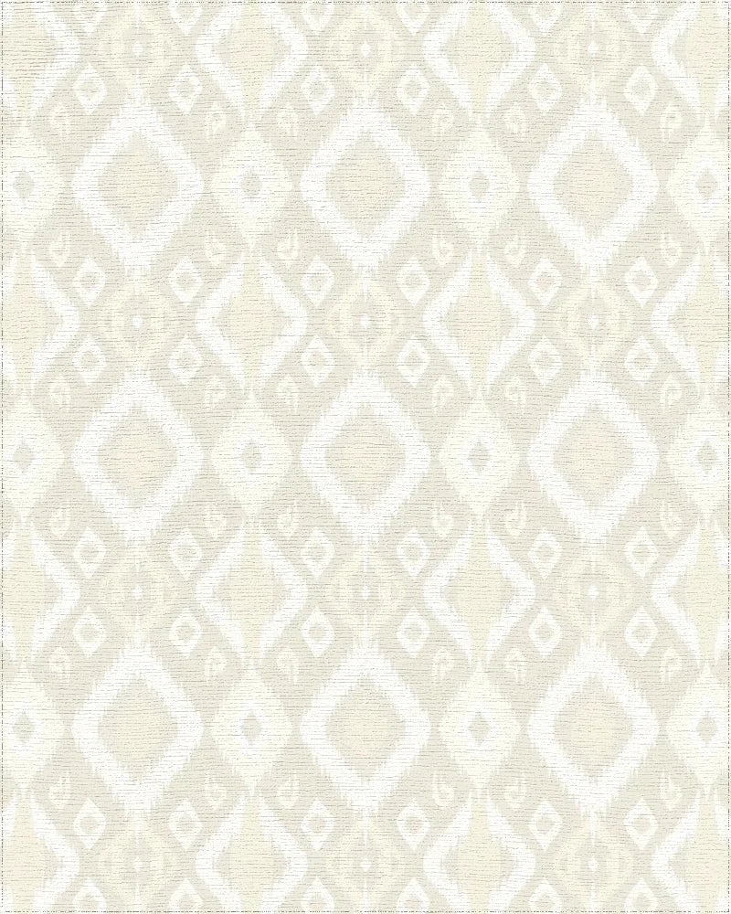 Neutral Beige Diamond Ikat Rug - Cutout View