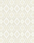 Neutral Beige Diamond Ikat Rug - Cutout View