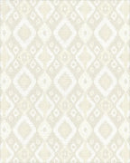 Neutral Beige Diamond Ikat Rug - Cutout View