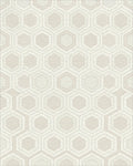 Neutral Beige Honeycomb Geometric Rug - Cutout View