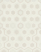 Neutral Beige Honeycomb Geometric Rug - Cutout View