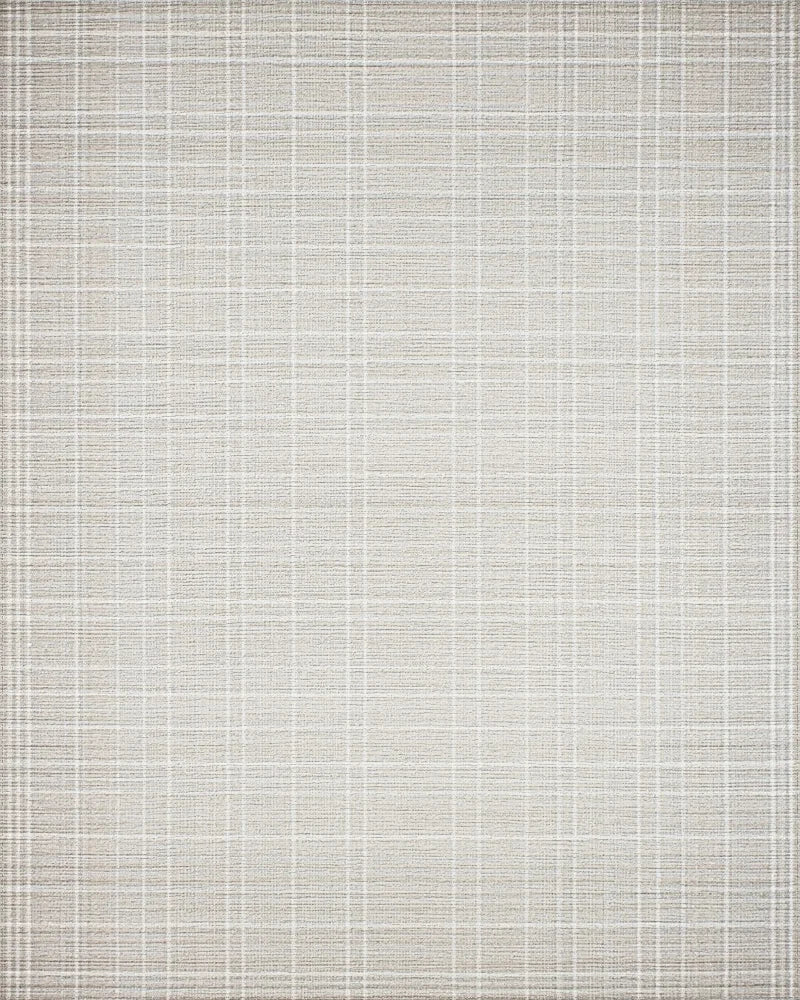 Neutral Beige Subtle Plaid Texture Rug - Cutout View