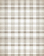 Neutral Beige Tartan Checkered Rug - Cutout View