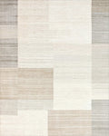 Neutral Beige Textured Block Rug - Cutout View