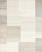 Neutral Beige Textured Block Rug - Cutout View